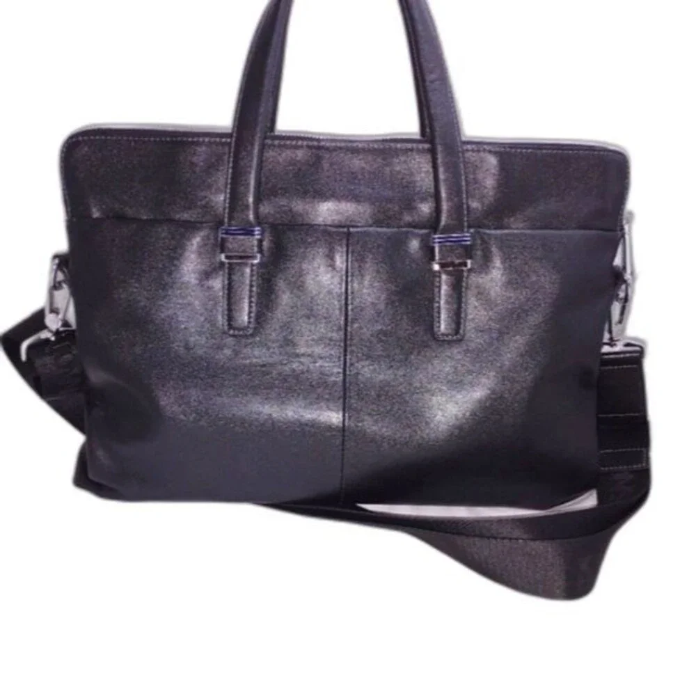 Sammons Medici Black Leather Unisex Briefcase/Messenger Bag/Laptop Bag‎